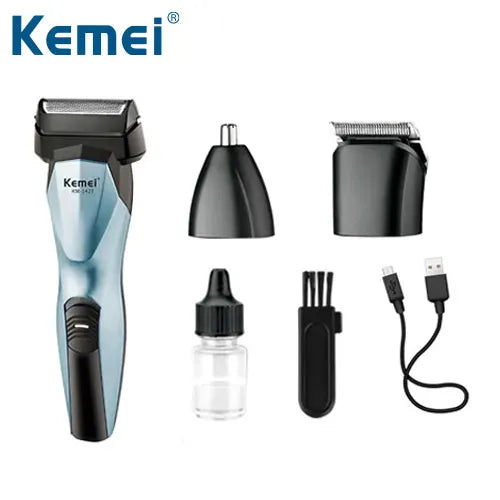 Aparat de Ras Kemei KM-1427 – 3 în 1 pentru Îngrijire Completă