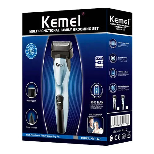 Aparat de Ras Kemei KM-1427 – 3 în 1 pentru Îngrijire Completă