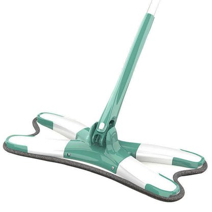 Mop Plat cu Laveta din Microfibra, Flippy, Pentru Uz Casnic, Sistem de Stoarcere X, Tija Telescopica 140 cm, Rotire 360°,38 x 140 cm, Verde-0