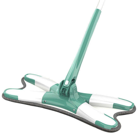 Mop Plat cu Laveta din Microfibra, Flippy, Pentru Uz Casnic, Sistem de Stoarcere X, Tija Telescopica 140 cm, Rotire 360°,38 x 140 cm, Verde-0