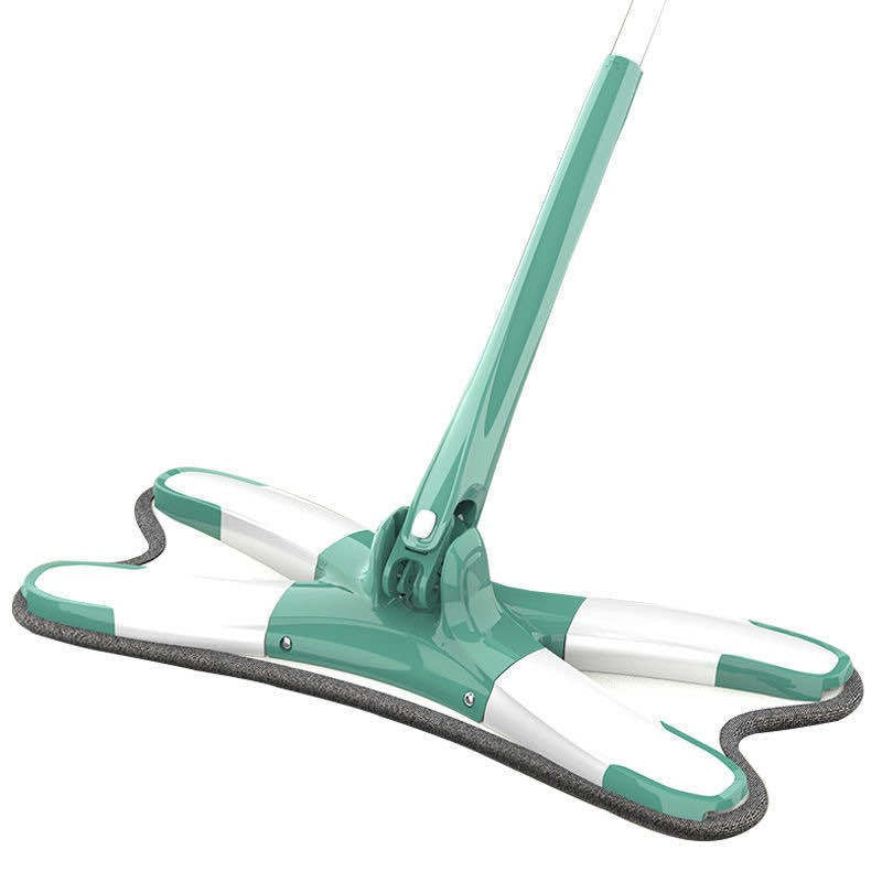 Mop Plat cu Laveta din Microfibra, Flippy, Pentru Uz Casnic, Sistem de Stoarcere X, Tija Telescopica 140 cm, Rotire 360°,38 x 140 cm, Verde-0