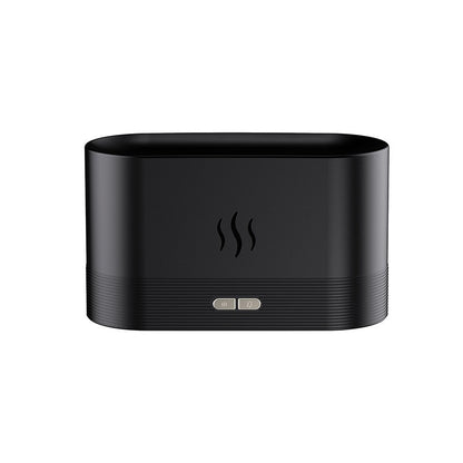 Difuzor de ulei esential cu flacara Flippy, aromaterapie, umidificator de aer, rezervor 180 ml, simulare efectelor de iluminare a flacarii, lumina veghe ajustabila, negru-0