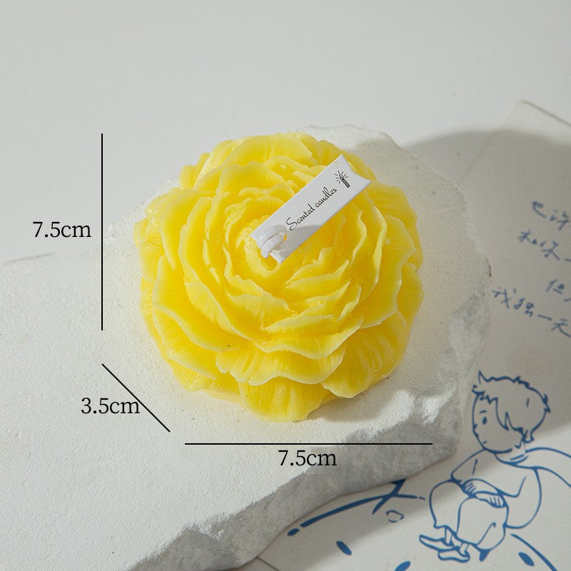 Lumanare Parfumata, Flippy, Model Trandafir, 7.5x3.5x7.5 cm, Galben Deschis, Aroma de Citrice-0