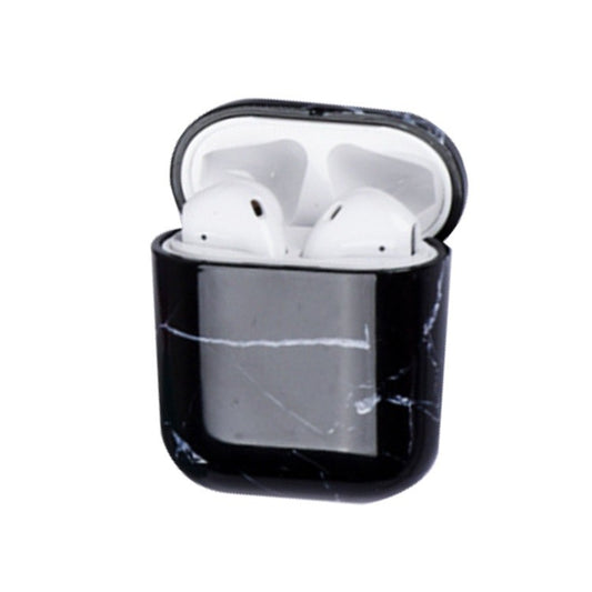 Husa AirPods cu Inel Prindere Marble Negru-1