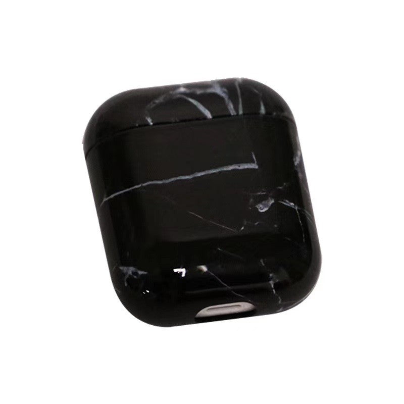 Husa AirPods cu Inel Prindere Marble Negru-2