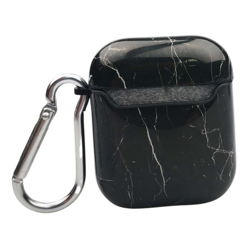 Husa AirPods cu Inel Prindere Marble Negru-6