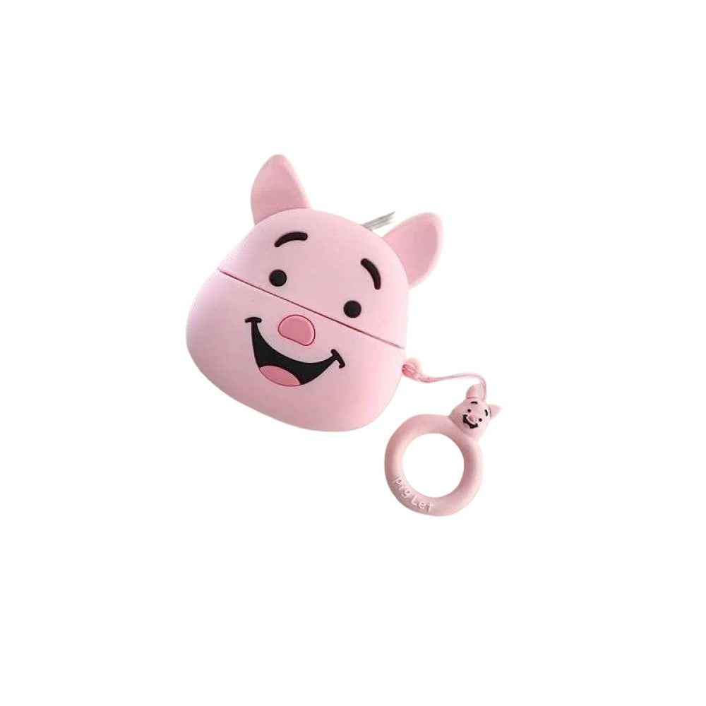 Husa AirPods cu Inel Prindere Model 1 Porc Roz-3