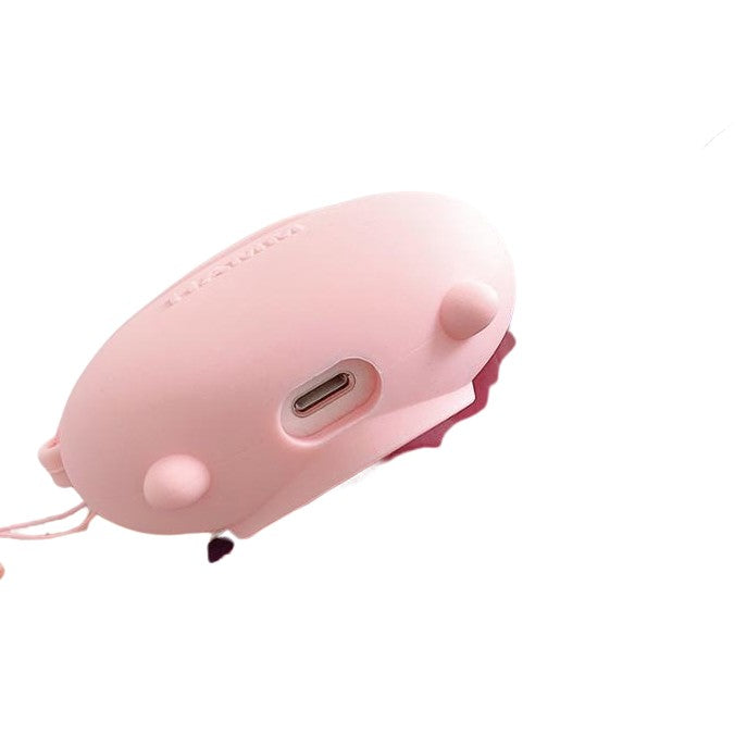 Husa AirPods cu Inel Prindere Model 1 Porc Roz-2