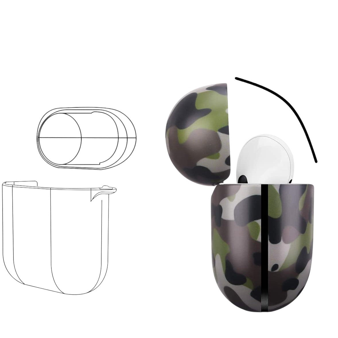 Husa AirPods Pro cu Inel Prindere Camuflaj-1