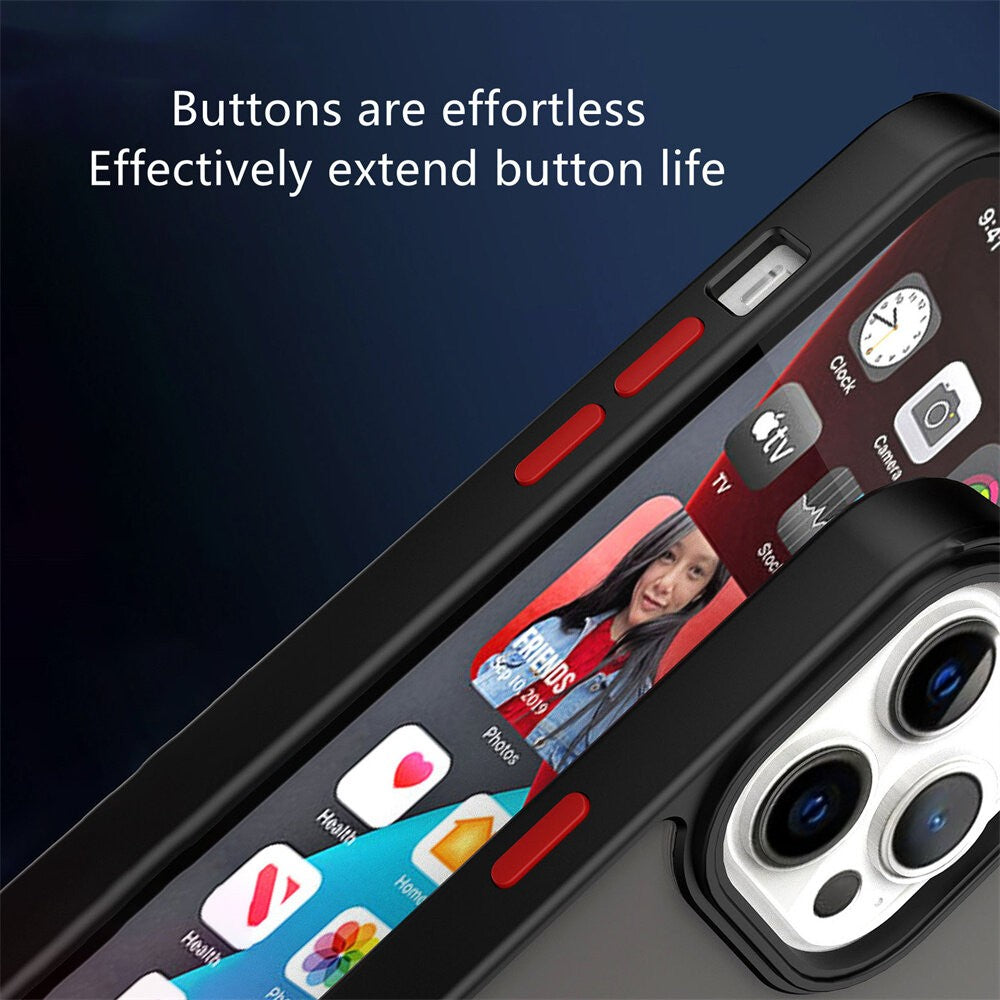 Husa Anti Fall Metal Bracket pentru Apple iPhone 14 Pro, Rezistenta la socuri, Margini colorate, Cu inel de prindere magnetic, Flippy, Negru-4