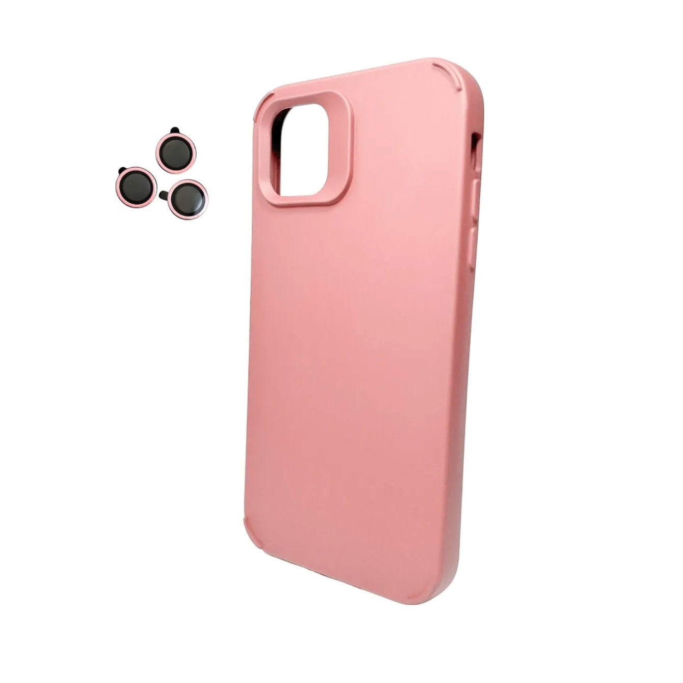 Husa Apple iPhone 13, Flippy, din Silicon Lichid, Interior din Microfibra, Lentile Fosforescente de Protectie Camera, Anti Amprenta, Rezistenta la Socuri, Roz-6
