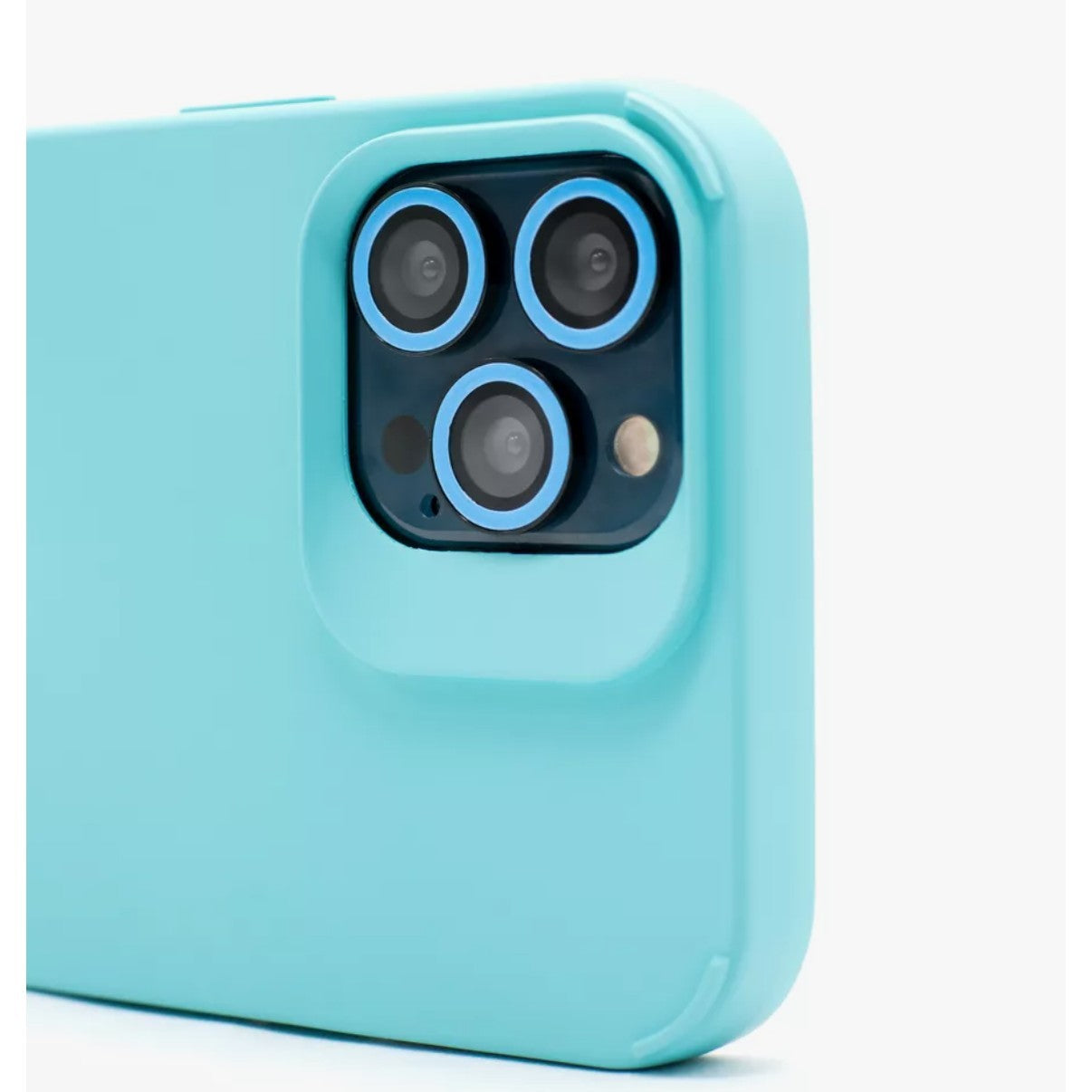Husa Apple iPhone 13, Flippy, din Silicon Lichid, Interior din Microfibra, Lentile Fosforescente de Protectie Camera, Anti Amprenta, Rezistenta la Socuri, Bleu-2