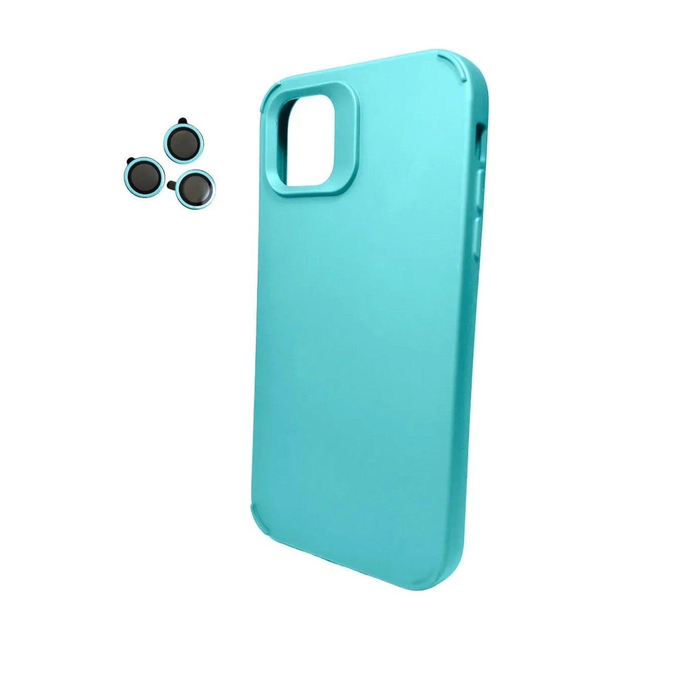 Husa Apple iPhone 13, Flippy, din Silicon Lichid, Interior din Microfibra, Lentile Fosforescente de Protectie Camera, Anti Amprenta, Rezistenta la Socuri, Bleu-5