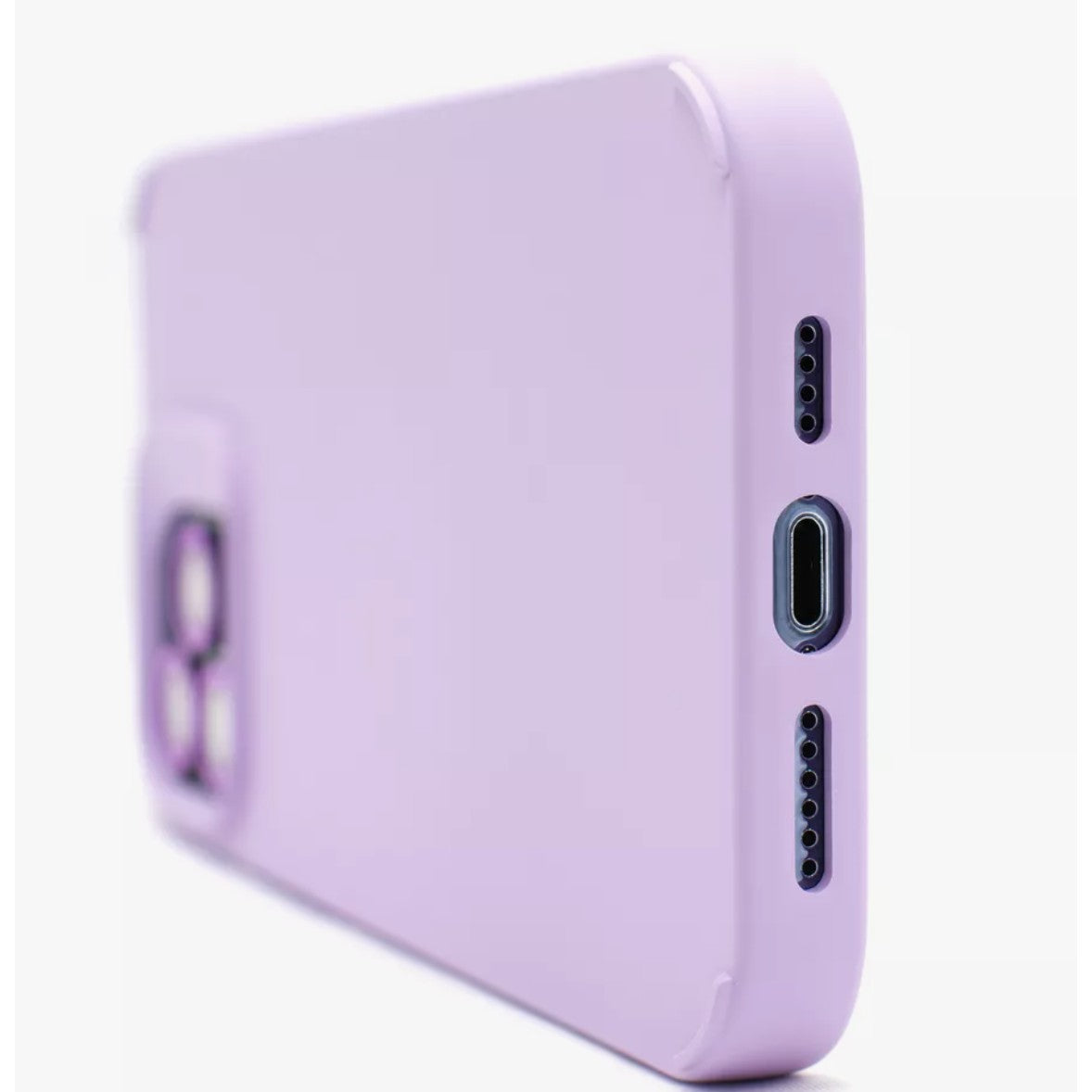 Husa Apple iPhone 13 Pro, Flippy, din Silicon Lichid, Interior din Microfibra, Lentile Fosforescente de Protectie Camera, Anti Amprenta, Rezistenta la Socuri, Mov-2