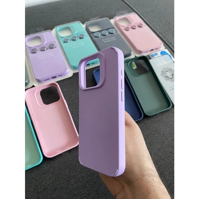 Husa Apple iPhone 13 Pro, Flippy, din Silicon Lichid, Interior din Microfibra, Lentile Fosforescente de Protectie Camera, Anti Amprenta, Rezistenta la Socuri, Mov-9