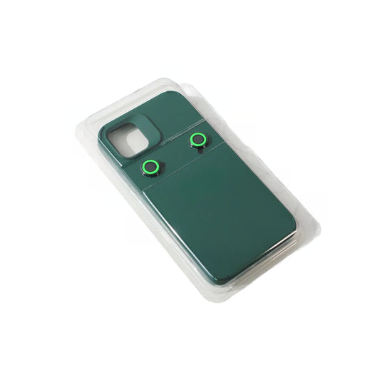 Husa Apple iPhone 15, Flippy, din Silicon Lichid, Interior din Microfibra, Lentile Fosforescente de Protectie Camera, Anti Amprenta, Rezistenta la Socuri, Verde-0