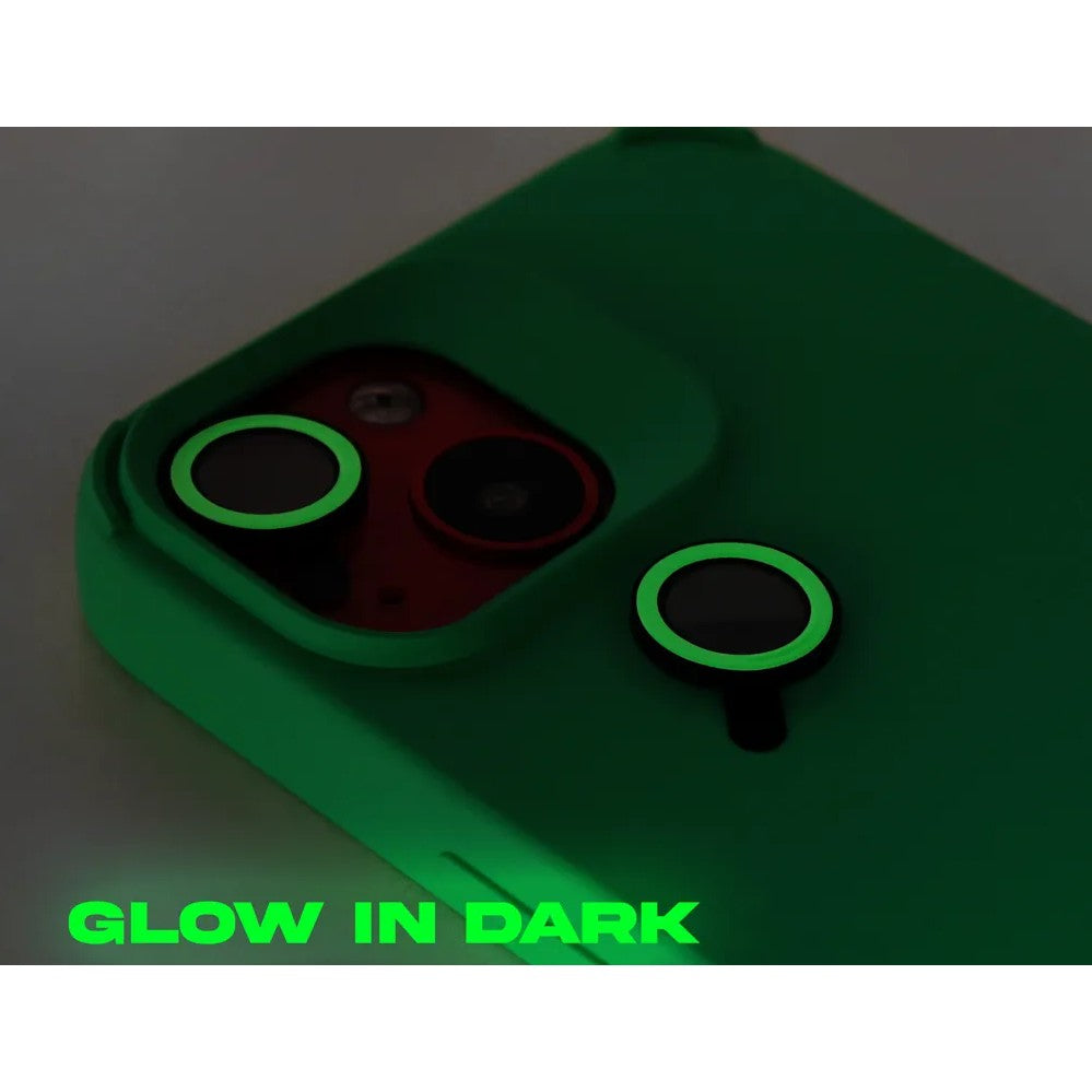Husa Apple iPhone 15 Pro, Flippy, din Silicon Lichid, Interior din Microfibra, Lentile Fosforescente de Protectie Camera, Anti Amprenta, Rezistenta la Socuri, Verde-4