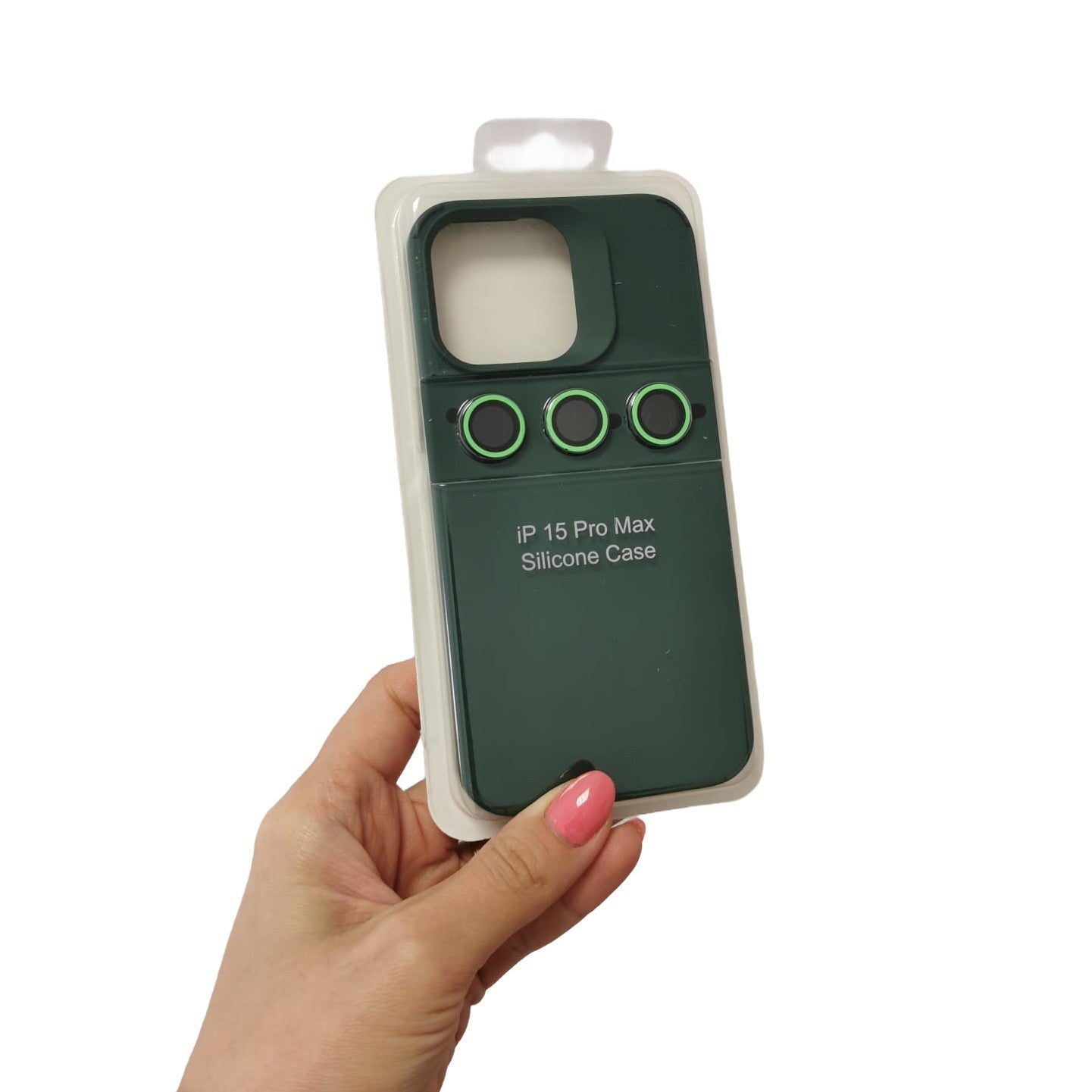 Husa Apple iPhone 15 Pro, Flippy, din Silicon Lichid, Interior din Microfibra, Lentile Fosforescente de Protectie Camera, Anti Amprenta, Rezistenta la Socuri, Verde-7