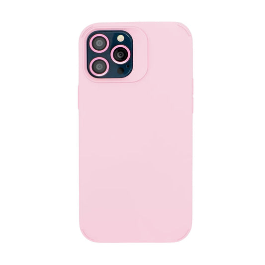 Husa Apple iPhone 15 Pro, Flippy, din Silicon Lichid, Interior din Microfibra, Lentile Fosforescente de Protectie Camera, Anti Amprenta, Rezistenta la Socuri, Roz-0