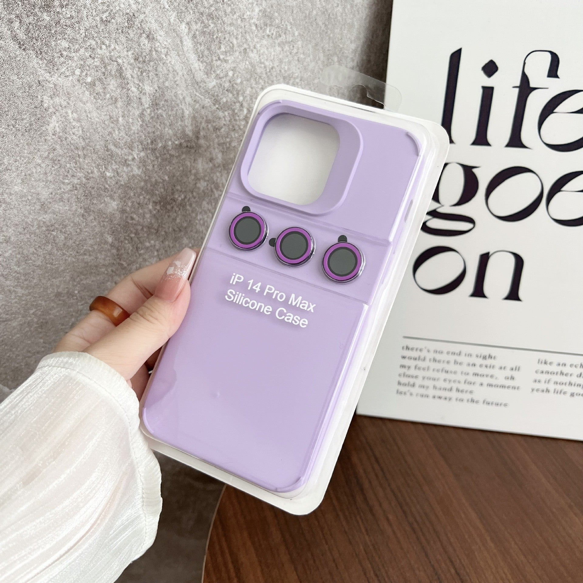 Husa Apple iPhone 15 Pro Max, Flippy, din Silicon, Interior din Microfibra, Protectie Camera, Design Modern, Rezistenta la Impact, Lila-3