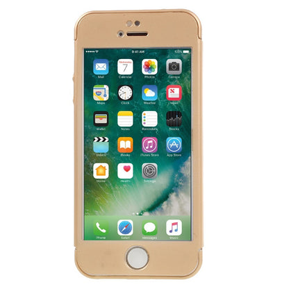 Husa Apple iPhone 5/5S/SE Full Cover 360 Auriu + Folie de protectie-2