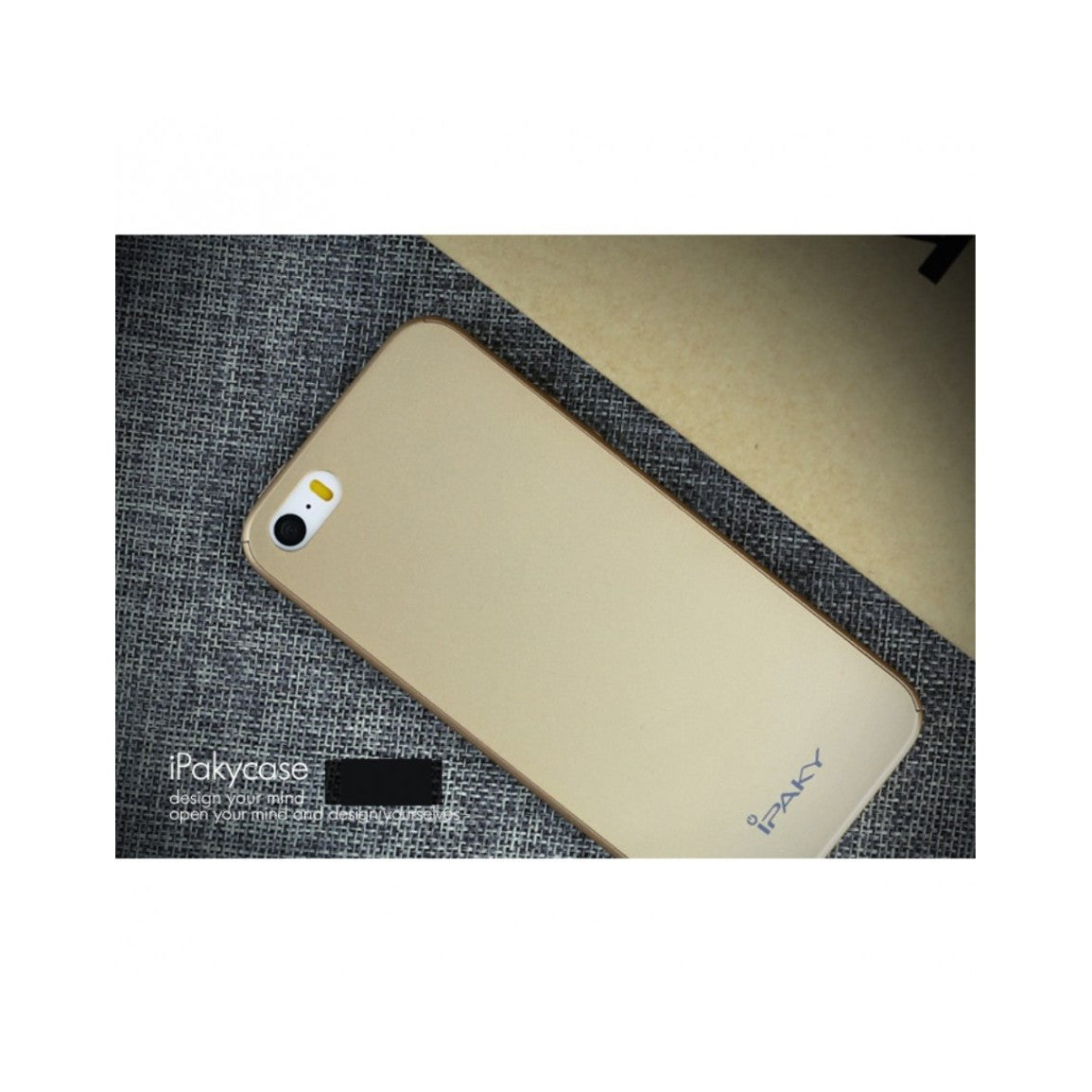 Husa Apple iPhone 5/5S/SE IPAKY Full Cover 360 Auriu cu Folie Cadou-3