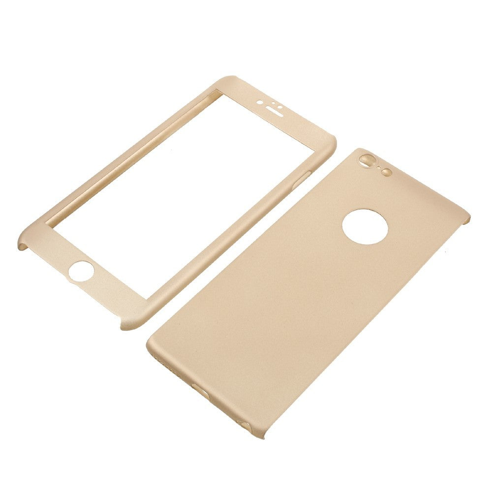 Husa Apple iPhone 6/6S Full Cover 360 Auriu + Folie de protectie-3