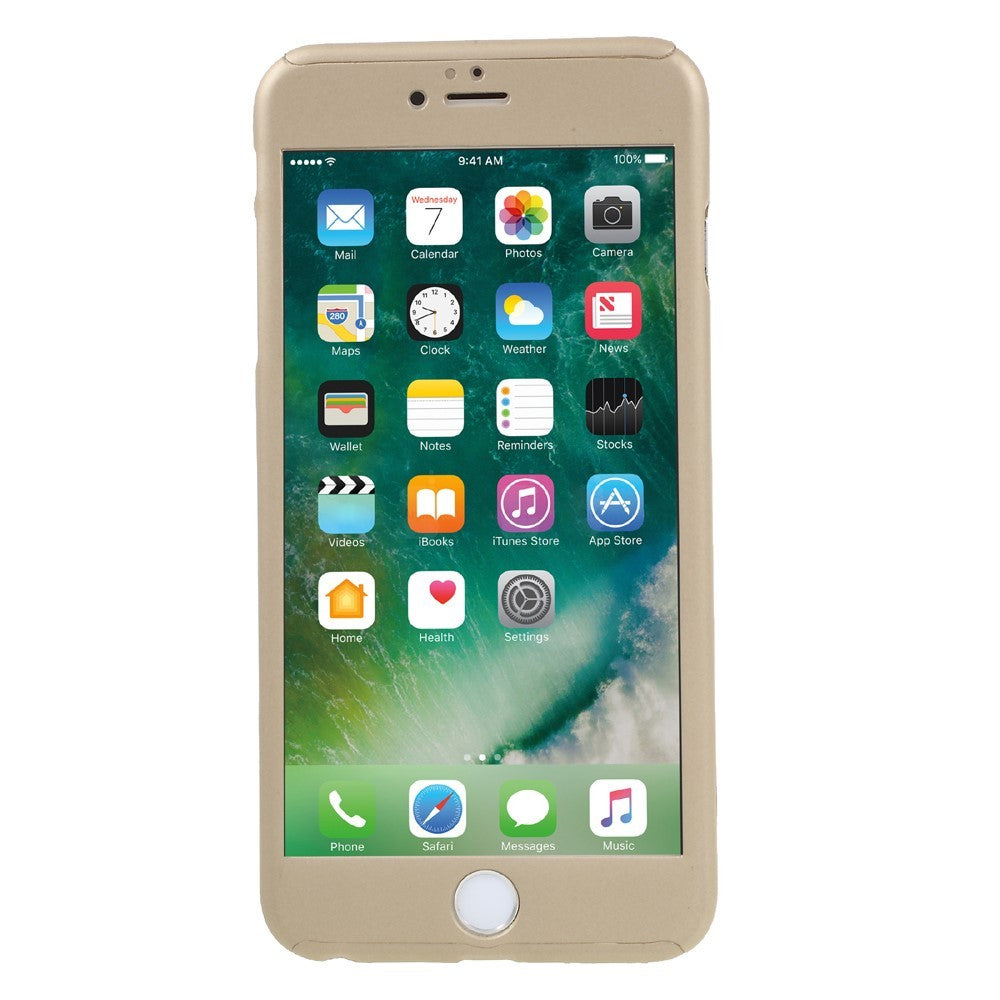 Husa Apple iPhone 6/6S Full Cover 360 Auriu + Folie de protectie-5