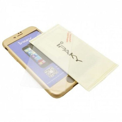 Husa Apple iPhone 6/6S IPAKY Full Cover 360 Auriu + Folie Cadou-4