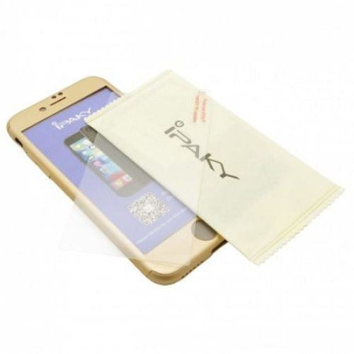 Husa Apple iPhone 6/6S IPAKY Full Cover 360 Auriu + Folie Cadou-4