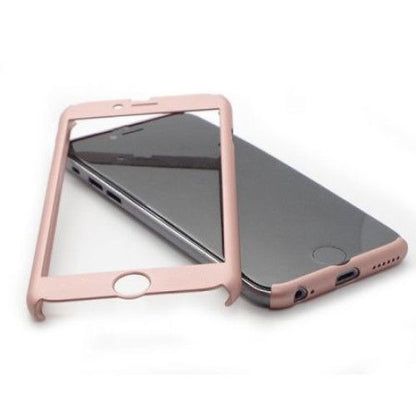 Husa Apple iPhone 6/6S IPAKY Full Cover 360 Roz Auriu + Folie Cadou-2