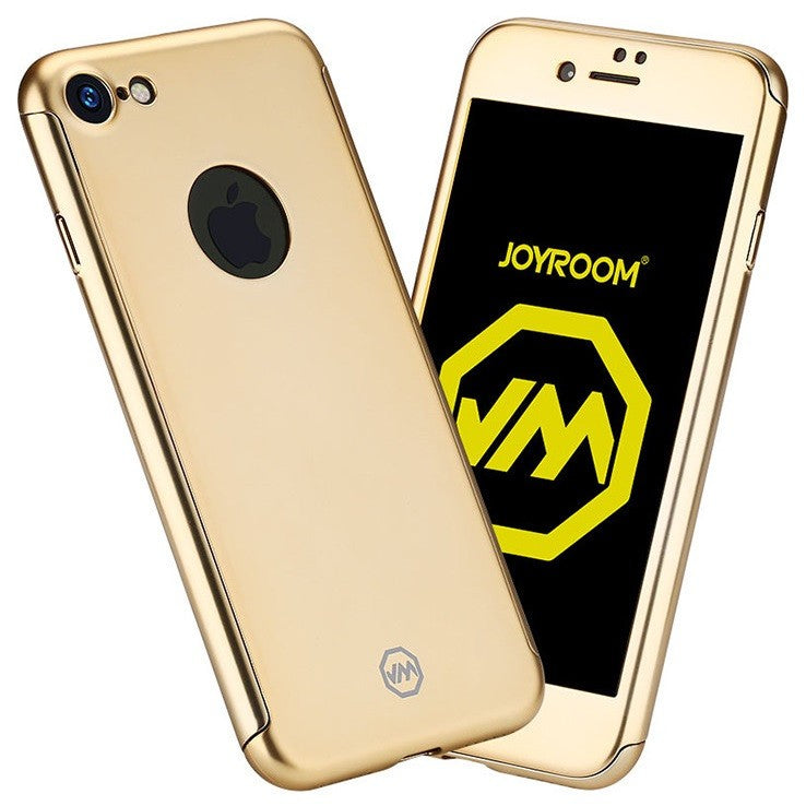 Husa Apple iPhone 6+/6S+ Joyroom (Fata + Spate) Auriu + Folie de protectie-0