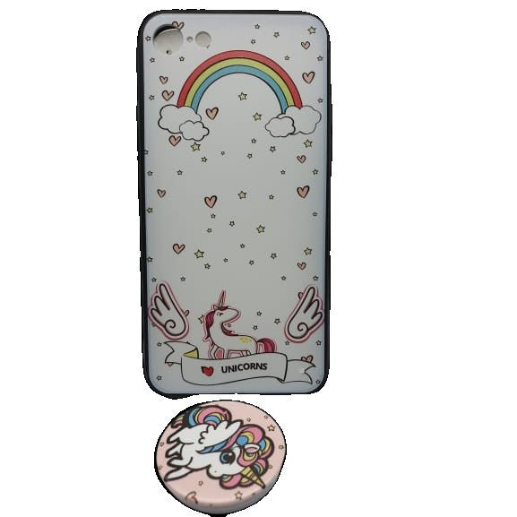 Husa Apple iPhone 6/6S Multicolor Model Unicorn Suport inclus-0