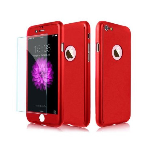 Husa Apple iPhone 6/6S Plus IPAKY Full Cover 360 Rosu + Folie Cadou-2