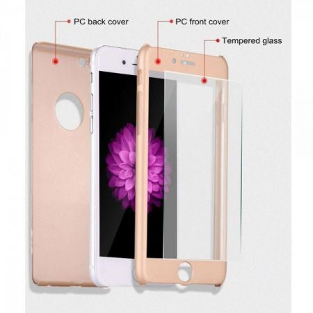 Husa Apple iPhone 6/6S Plus IPAKY Full Cover 360 Roz Auriu + Folie Cadou-3