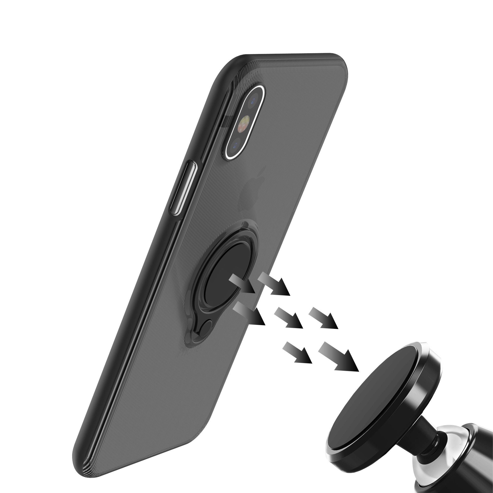 Husa Apple iPhone 6 Armor Ring cu inel magnetic Negru-3