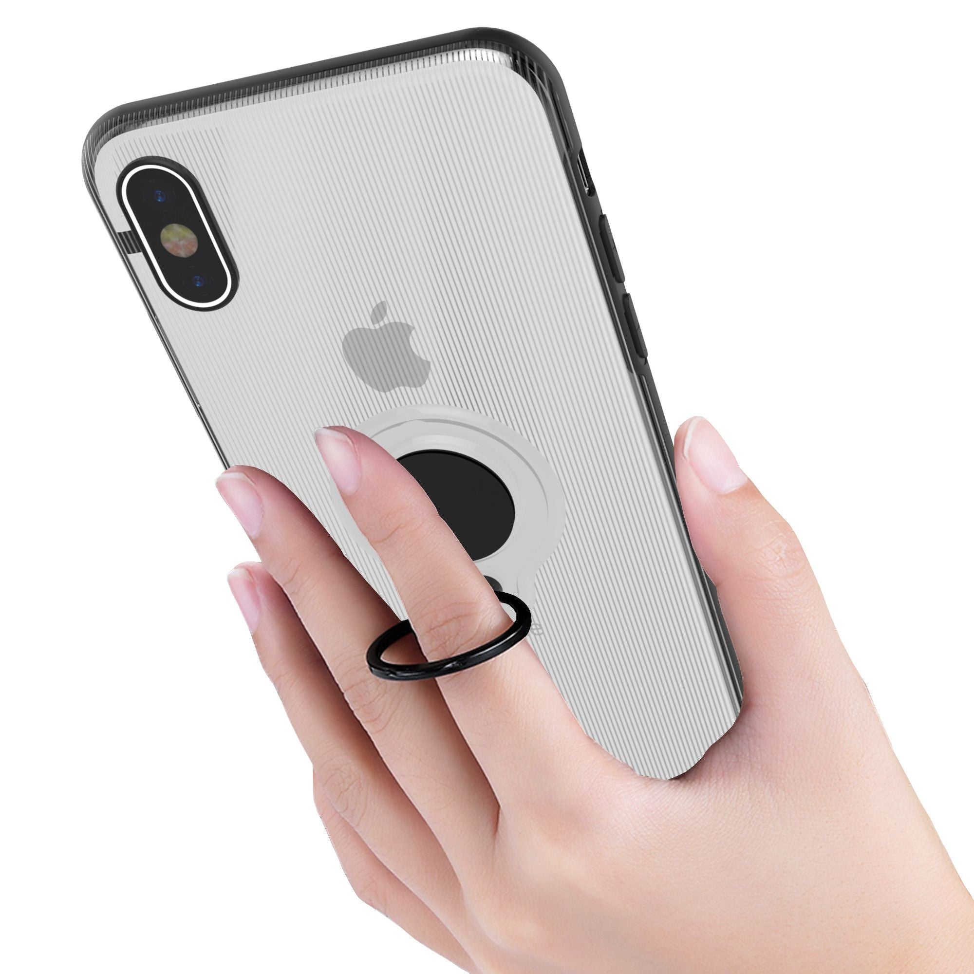 Husa Apple iPhone 6 Armor Ring cu inel magnetic Transparent-2