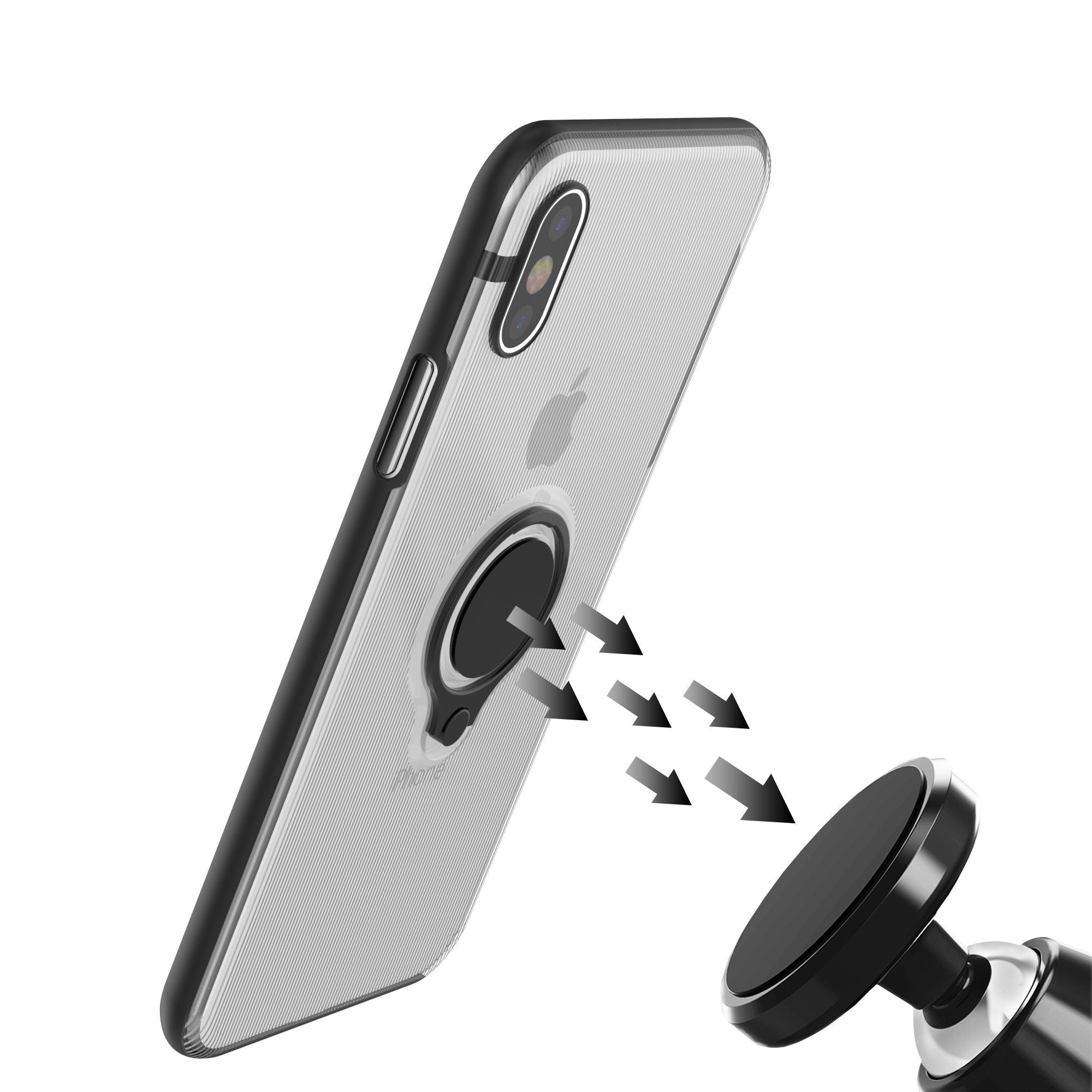 Husa Apple iPhone 6 Armor Ring cu inel magnetic Transparent-3