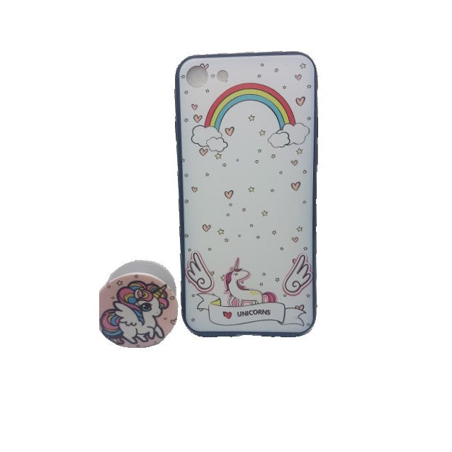 Husa Apple iPhone 6 Plus/6S Plus Multicolor Model Unicorn + Suport inclus-0