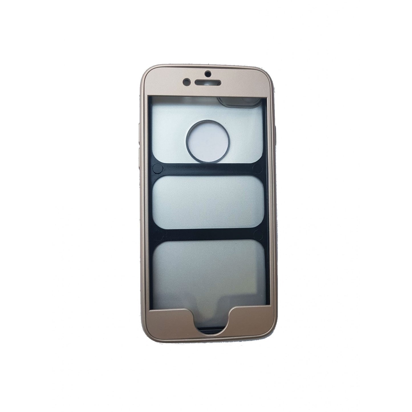 Husa Apple iPhone 6 Plus Full Silicone 360 Auriu + Folie de protectie-4