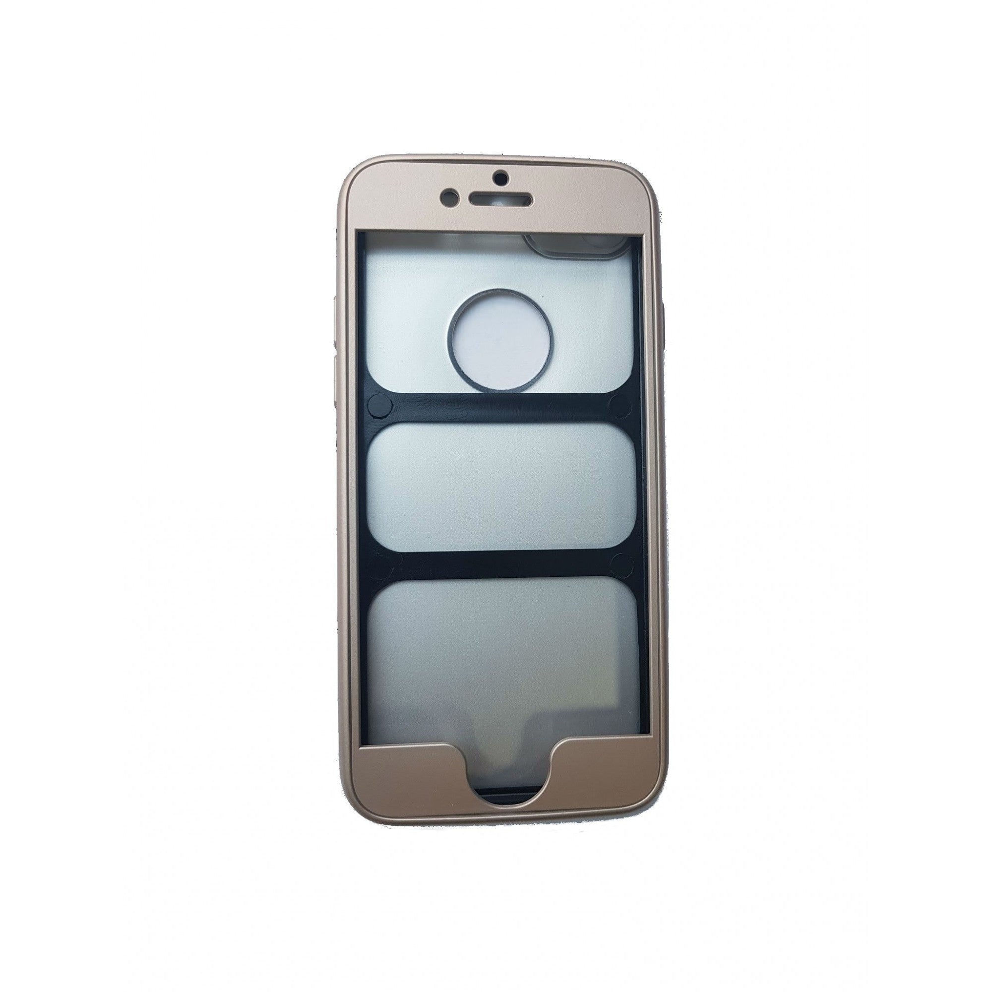 Husa Apple iPhone 6 Plus Full Silicone 360 Auriu + Folie de protectie-4