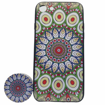 Husa Apple iPhone 7/8 Multicolor Model Paun + Popsocket inclus-0