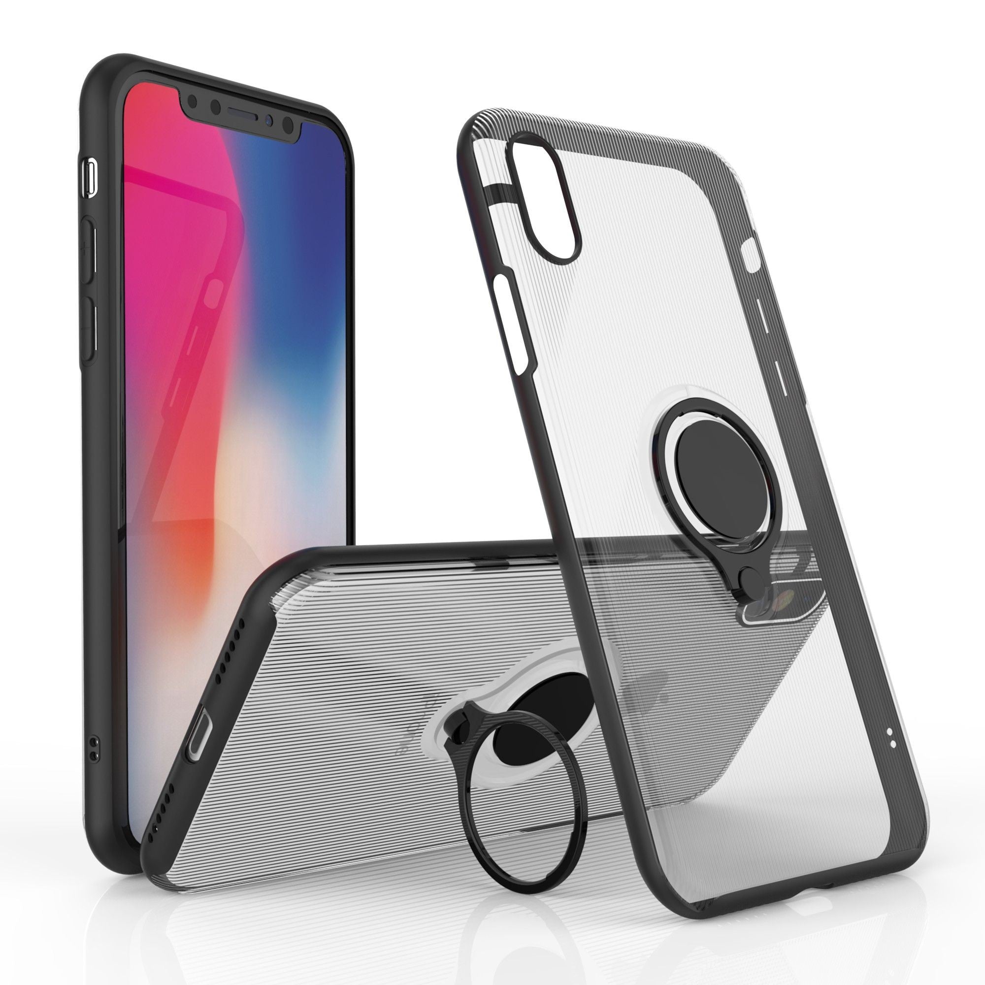 Husa Apple iPhone 7 Armor Ring cu inel magnetic Transparent-5
