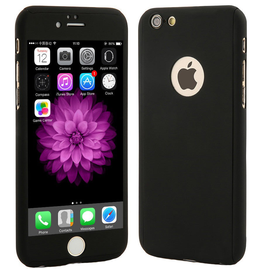 Husa Apple iPhone 7 Full Cover 360 Negru + Folie de protectie-2