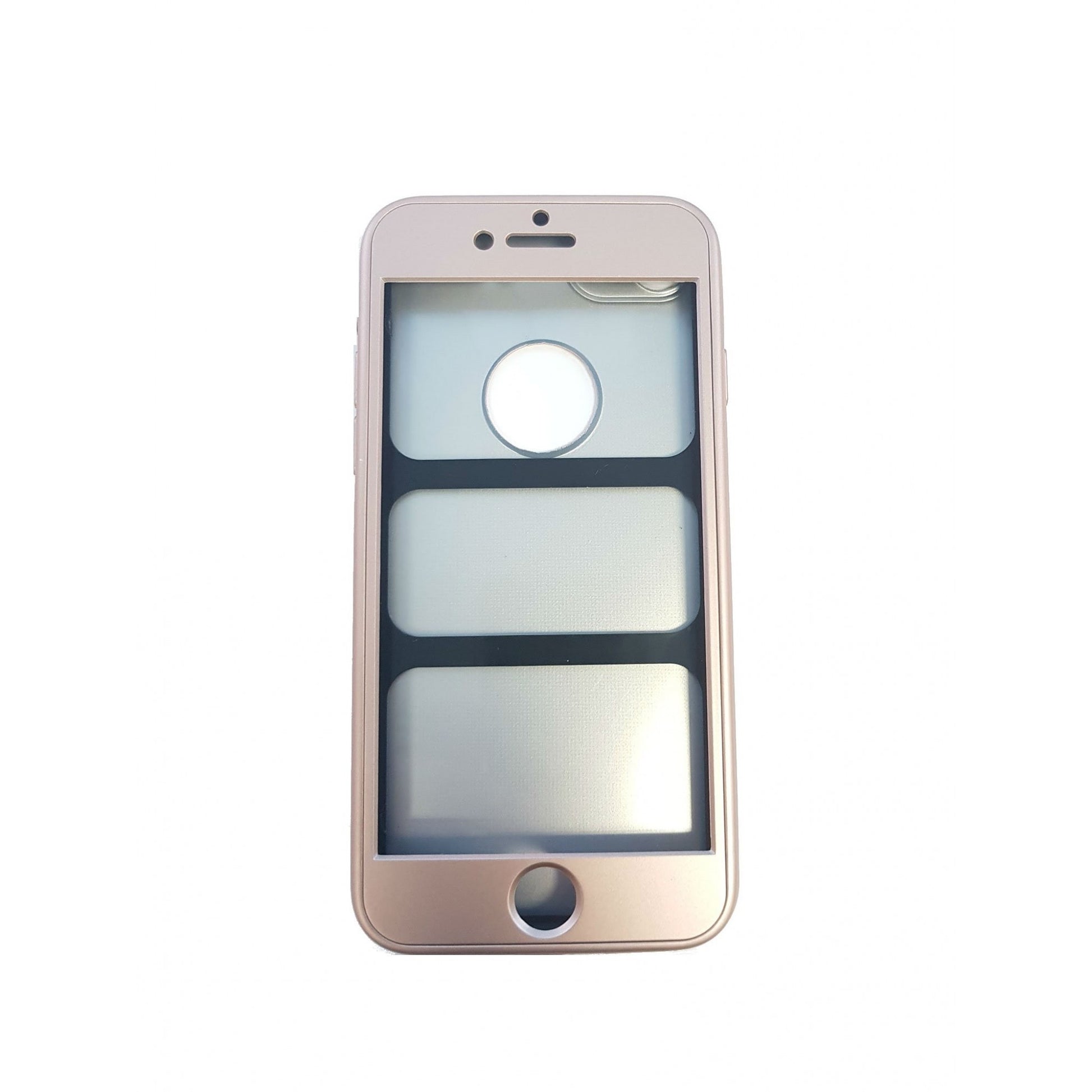 Husa Apple iPhone 7 Full Silicone 360 Auriu + Folie de protectie-3