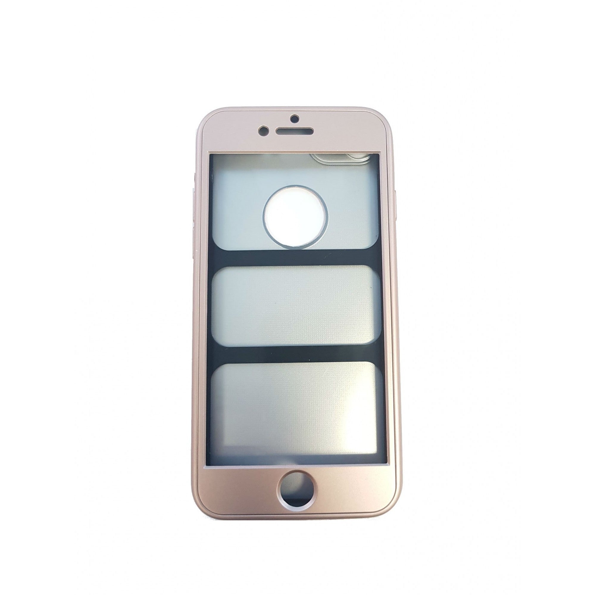 Husa Apple iPhone 7 Full Silicone 360 Auriu + Folie de protectie-3