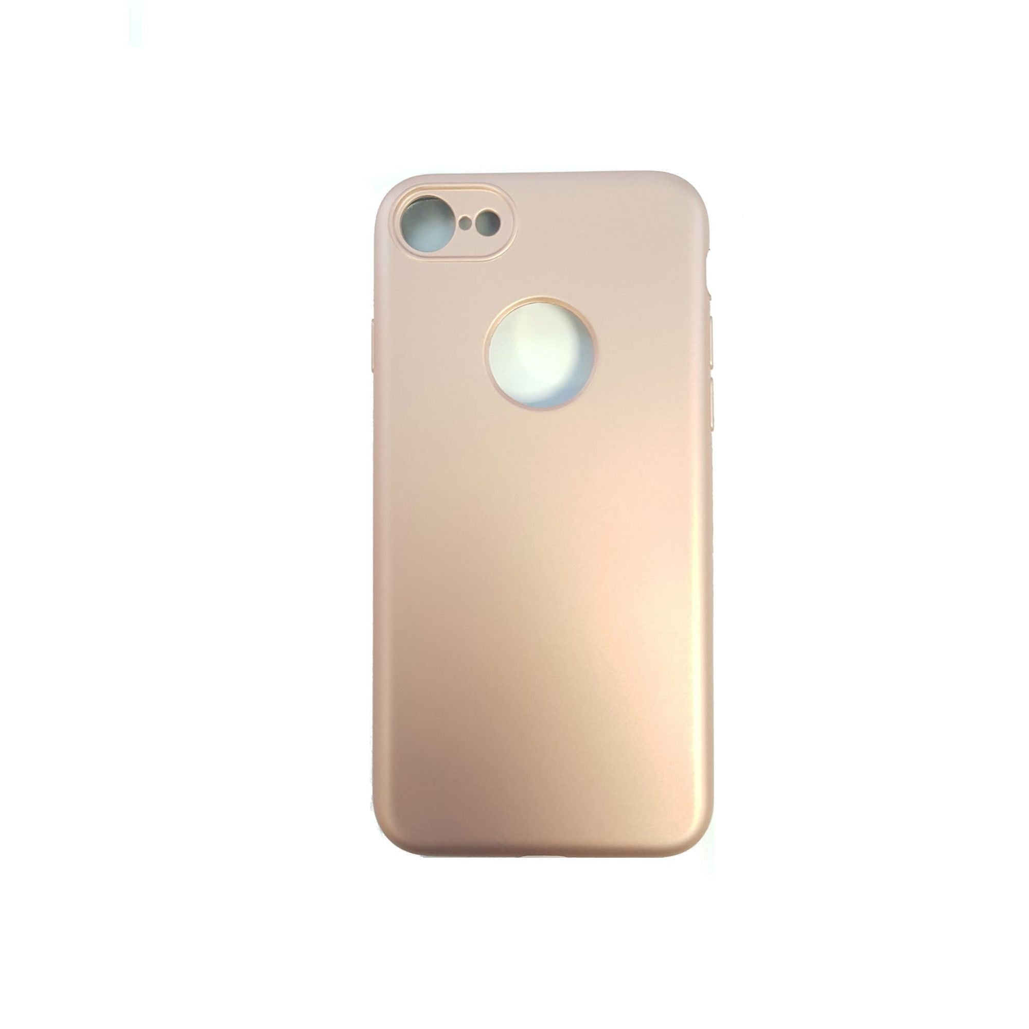 Husa Apple iPhone 7 Full Silicone 360 Roz Auriu + Folie de protectie-2