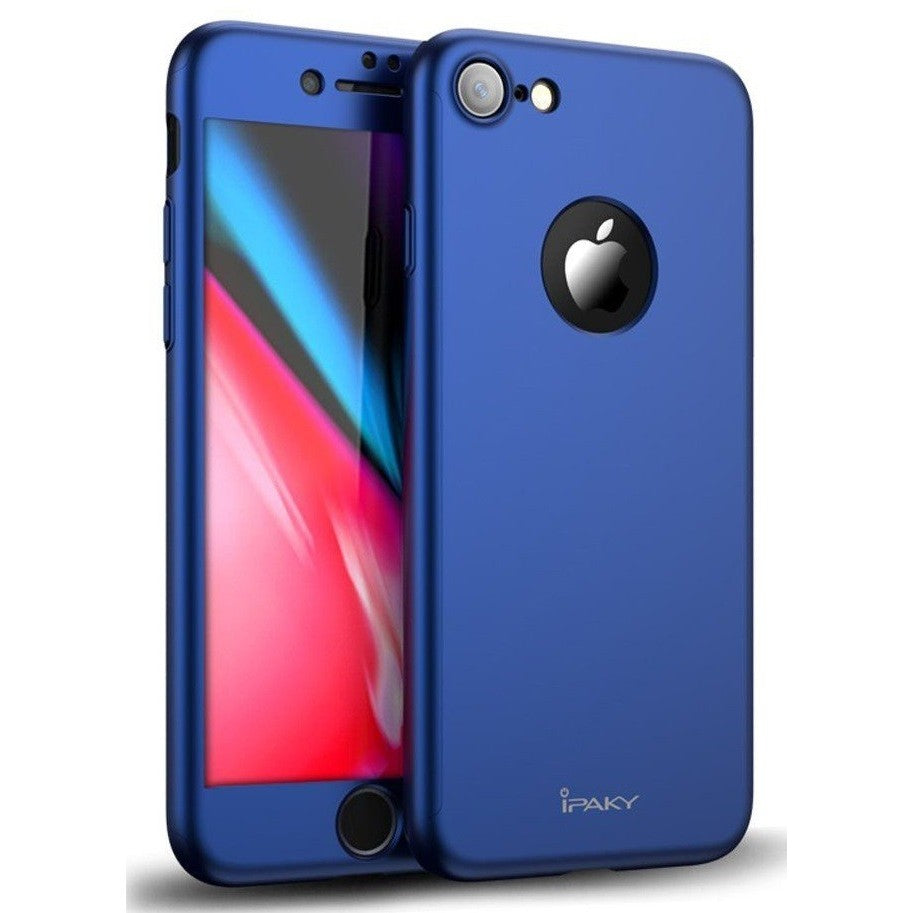 Husa Apple iPhone 7 IPAKY Full Cover 360 Albastru + Folie Cadou-0