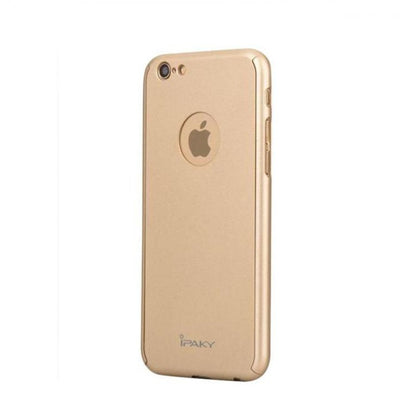 Husa Apple iPhone 7 IPAKY Full Cover 360 Auriu + Folie Cadou-3