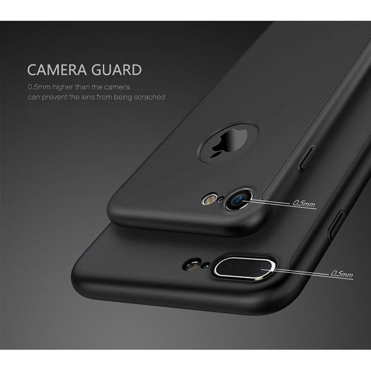 Husa Apple iPhone 7 IPAKY Full Cover 360 Negru + Folie Cadou-2